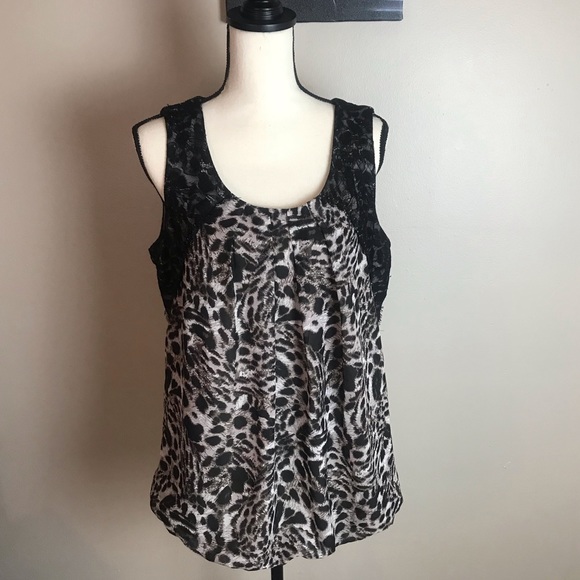 Maurices Tops - MAURICES ANIMAL PRINT TANK TOP WITH KEYHOLE BACK